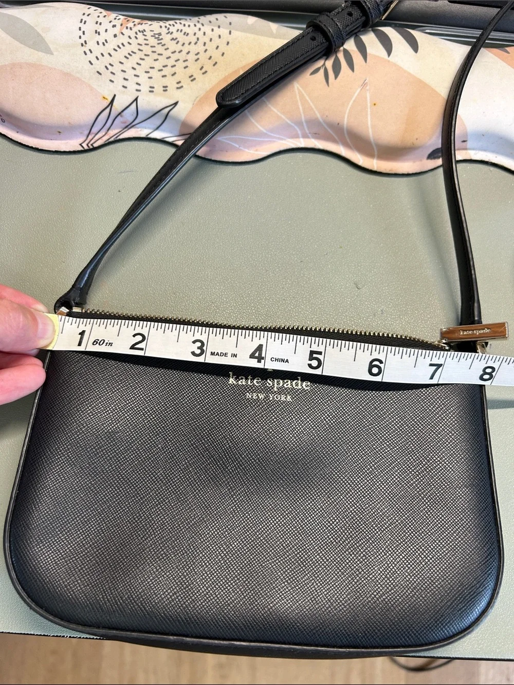kate spade Black Saffiano Crossbody with Gold Logo